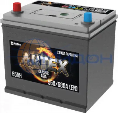 Аккумулятор стартерный АКТЕХ CLASSIC (Россия) Asia 6СТ-65.0 LЗ (75D23L) 12 V, 65 Ач, 232х173х223 мм, Плюс справа