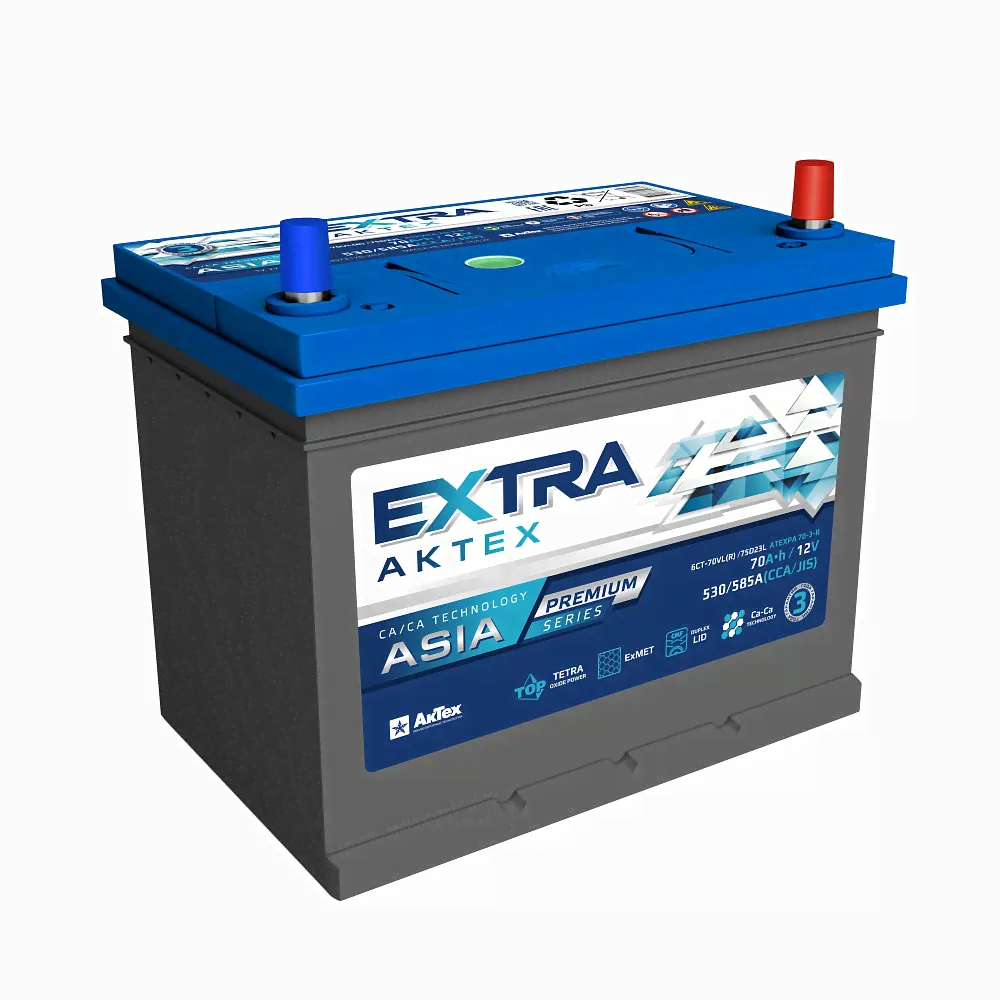 Аккумулятор АкТех Extra Premium Asia ATEXPA 70-3-R 12V 70Ah 530A R+-0